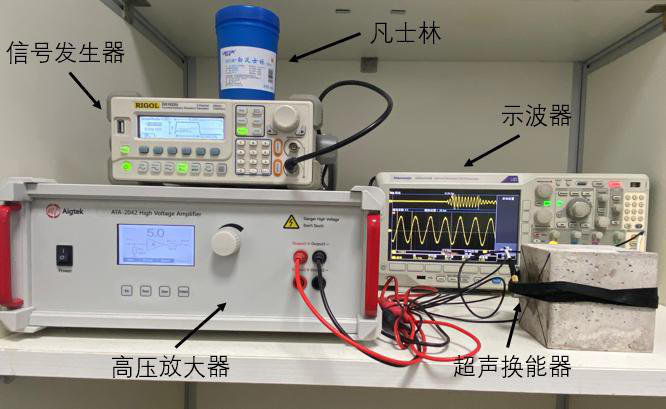 砂漿試樣的非線性超聲測試系統 砂漿試樣的非線性超聲測試系統
